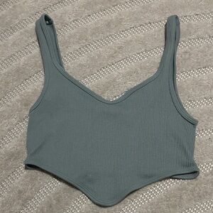 Zara Teal Ribbed Tank Top